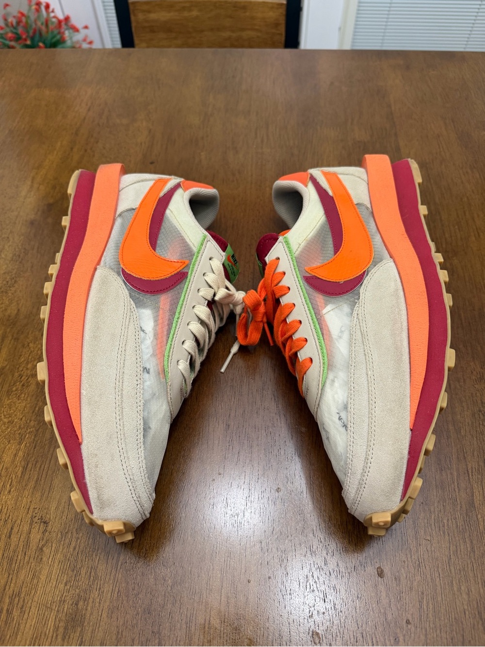 sacai x Clot x Nike LDWaffle 'Net Orange Blaze'